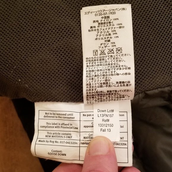 EDDIE BAUER MEN'S Goose Down Expedition Parka Fall 13 Men's size XL - Picture 4 of 5